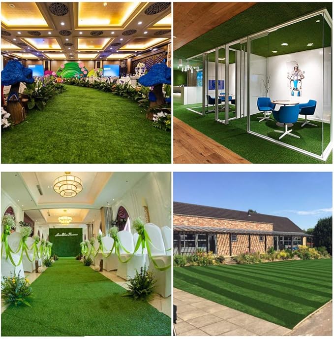 Petgrow Synthetic Artificial Grass Turf 12FTX76FT for Indoor Outdoor Dog Synthetic Grass Mat, Party Wedding Christmas Balcony Garden Astro Turf Rug,Drainage Holes Faux Fake Grass Rug Carpet for Pets