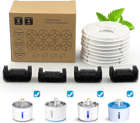 Cat Water Fountain Filter, 81 oz/2.4 L Automatic Pet Water Dispenser Cat Fountain Replacement Filters, Pet Fountain Fillter Replacement