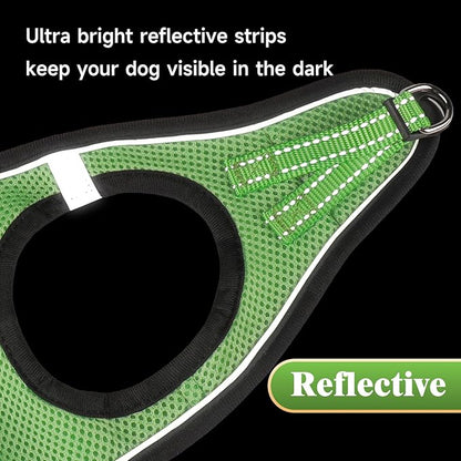 YIMEIS Dog Harness and Leash Set, No Pull Soft Mesh Pet Harness, Reflective Adjustable Puppy Vest for Small Medium Large Dogs, Cats (Grass Green, X-Small (Pack of 1)