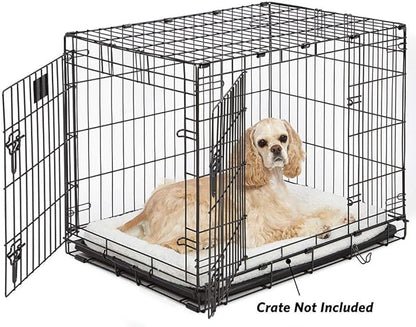 MidWest Homes for Pets QuietTime Dog Bed – White Fleece Bolster, Ultra-Soft and Machine Washable, Fits 30-Inch Crates and Carriers, for Medium Breed Dogs