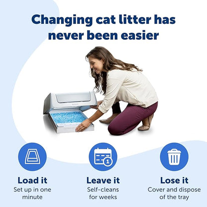 PetSafe ScoopFree Disposable Crystal Cat Litter Tray - Easy Cleaning Box - Refill Tray for Automatic Litter Box - Lavender Scent - 4.3 lb Bags - 6 Pack