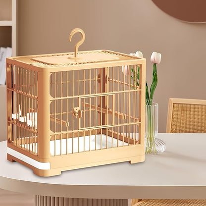 2025 New Carry Cage for Parakeet Portable 30x23x26cm Bird Travel Carrier Cage with Pull Out Tray Hook Handle Easy Transport Install for Various Birds Macaws Sparrow Conures Cockatiels