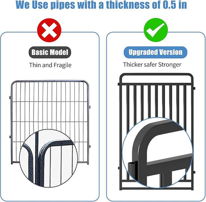 New Thickened Version Dog Playpen, 40 Inch Dog Fences for The Yard, Portable Outdoor Dog Playpen for Large/Medium/Small Dogs, Foldable Metal Dog playpen, with Doors (40 Panels, 40 Inch)