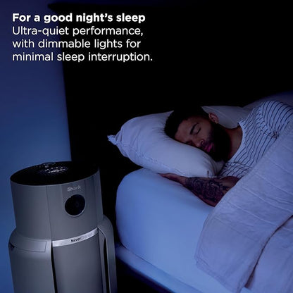 Shark Air Purifier for Home, NeverChange Max, 1,300 sq. ft. for Large Room, Kitchen, Home Office, HEPA-Exceeding Filter, Captures Pollutants, Pet Dander, Dust, Odor, Smoke, and More, HP301, Grey