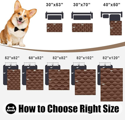 Smiry Waterproof Dog Bed Cover Blanket, Soft Reversible Pet Blanket, Washable Leakproof Cats Dogs Couch Cover for Sofa, Couch, Furniture (52x82 Inch, Brown/Chocolate)