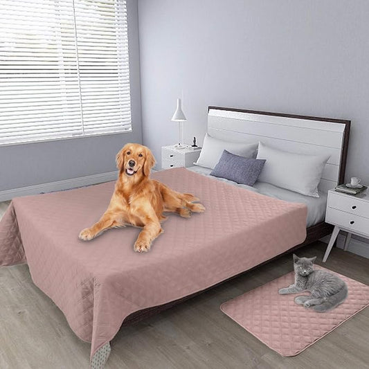 Easy-Going 100% Waterproof Dog Bed Cover, Non-Slip Pet Blanket for Furniture, Washable Couch Cover, Repleasement Sofa Cover (52X82 in,Pink)