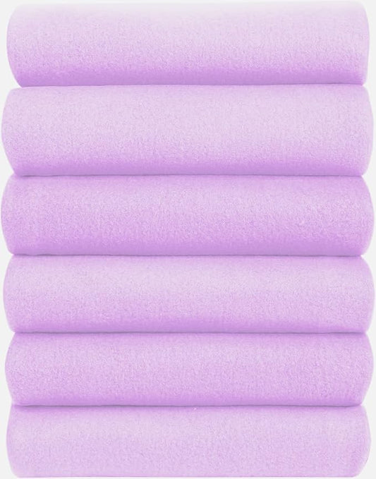 Fleece Throw Blankets Bulk Fleece Blankets Solid Wholesale Lightweight Warm Soft for Pet Bed Sofa Couch Office Wedding Gifts Travel Seasons Lilac 50x60 Inches Pack of 6