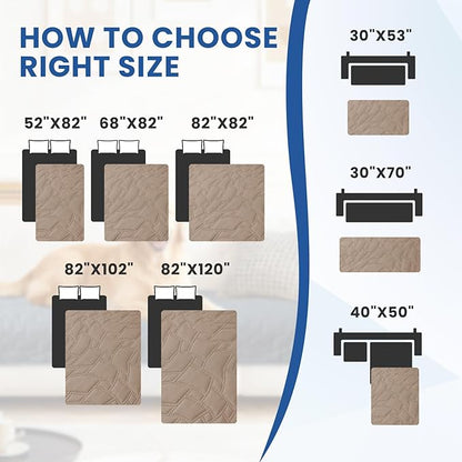 Waterproof Dog Bed Cover Pet Blanket, Soft Couch Cover for Dogs Washable, Non-Slip Dog Blanket Protect Furniture Couch Sofa Car for Puppy Large Dogs Cat (82x120 Inch, Khaki)
