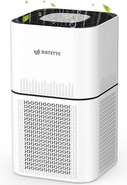 DAYETTE Air Purifiers for Home Large Room Up to 2200ft², H14 Ture Hepa Air Purifiers for Bedroom with Air Quality Sensor, Remove 99.997% of Dust, Odor, Pets Dander, Smoke, White