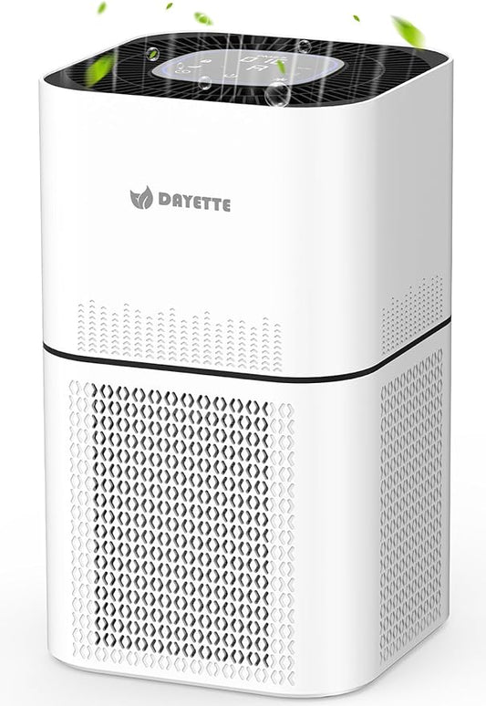 DAYETTE Air Purifiers for Home Large Room Up to 2200ft², H14 Ture Hepa Air Purifiers for Bedroom with Air Quality Sensor, Remove 99.997% of Dust, Odor, Pets Dander, Smoke, White