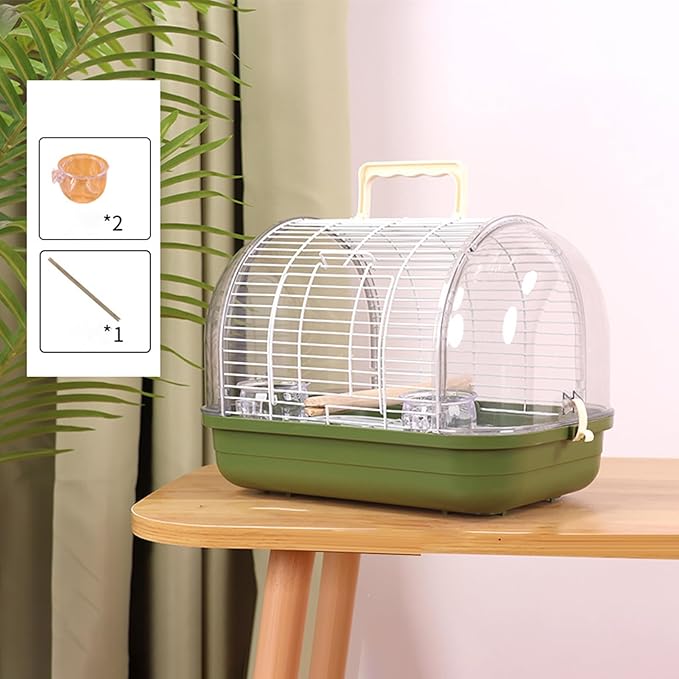 Small Bird Cage, Transparent Bird Travel Carrier, Full View Cockatiel Cage with Sturdy Design, Compact Aviary with Durable Construction, Indoor Outdoor Balcony Living Room Park Parakeet
