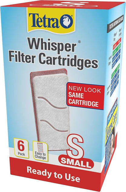 Tetra Filter Aquarium Cartidges, Removes Odors and Discoloration, Ready to Use, Small Whisper Filters, 6 Count