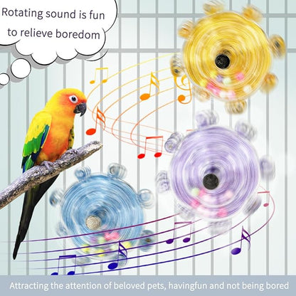Parakeet Toys,Bird Training Foraging Toys for Parrots,Wheel Spinner Quaker Parrot Toys,Interactive Educational Training Conures,Budgie Toys,Cockatiel Toys,Lovebird Toys,Sun Conure Toys (Pink)