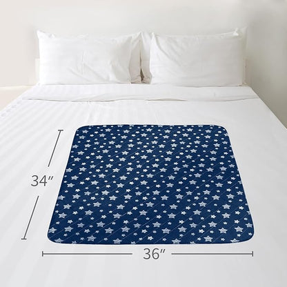 Waterproof Bed Pads Washable, Absorbent Chuck Pads for Incontinence, Washable Pee Pads for Dogs, Waterproof Mattress Protector for Seniors, Bedwetting Kids, Hospitals, Pets, 34"x36" 2 Pack