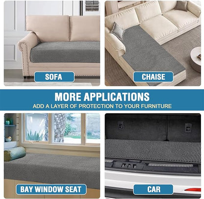 H.VERSAILTEX Plush Chenille Pet Couch Covers for Sofa Thick Soft Sofa Cover for 3 Cushion Couch Anti Slip Couch Cover Furniture Protector for Dog, Pet, Cat (35" x 74", Grey)