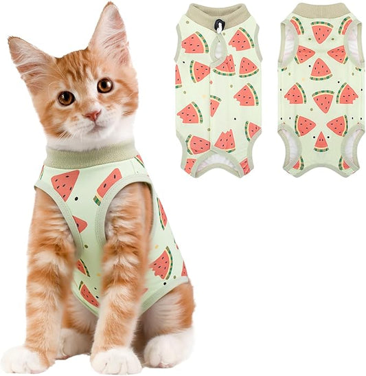 Coppthinktu Cat Recovery Suit Female, Breathable Cat Onesie After Surgery Female for Abdominal Wounds or Skin Diseases, Surgery Recovery Suit Kitten Surgical Onesie After Spay Wear Anti Licking