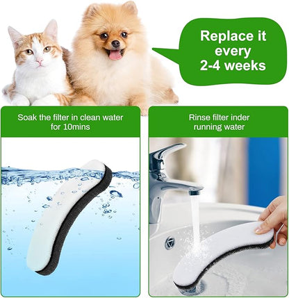 4 Pack Replacement Filters for DF10 & DF30 Automatic Pet Water Dispenser, Triple Filtration Dog Water Filter Replacement, Carbon Cat Water Fountain Filters