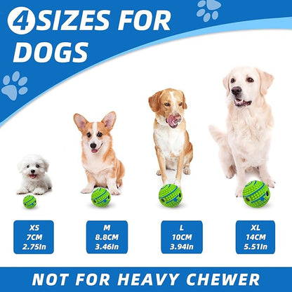 Spiky Interactive Dog Toys Ball, Shaking with Gibbering Sound, for Training, Teeth Cleaning & Herding, Straight, L, 3.94 in (10 cm)