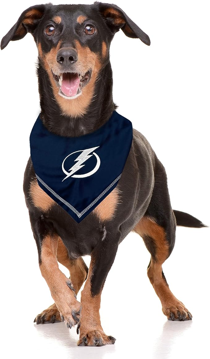 Pets First NHL Tampa Bay Lightning TIE Bandana, Size Large/X-Large. Dog Bandana Scarf Bib for Pet Cat Dog. The Ultimate Game-Day, Party Bandana
