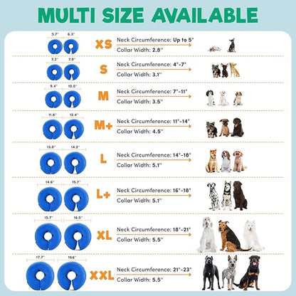 BENCMATE Inflatable Dog Cone Collar Alternative, Soft Dog Cone for Small Medium Large Dogs and Cats, Neck Recovery ECollar Donut Collar After Surgery (XXLarge, Pink)