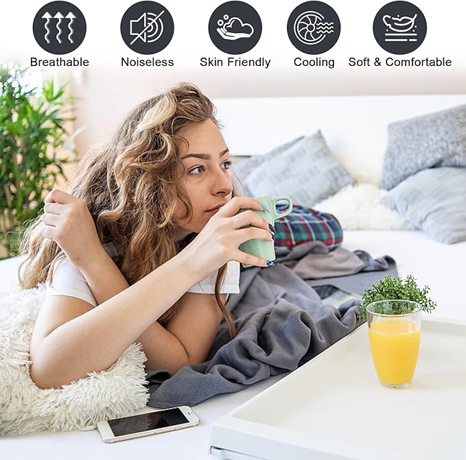 Waterproof Mattress Protector Queen, Fitted Sheet Style Breathable Mattress Cover with Deep Pocket Fits Up to 18'', Noiseless Bed Cover for Kids Adults Pets, Machine Washable (Light Gray, 60'' X 80'')