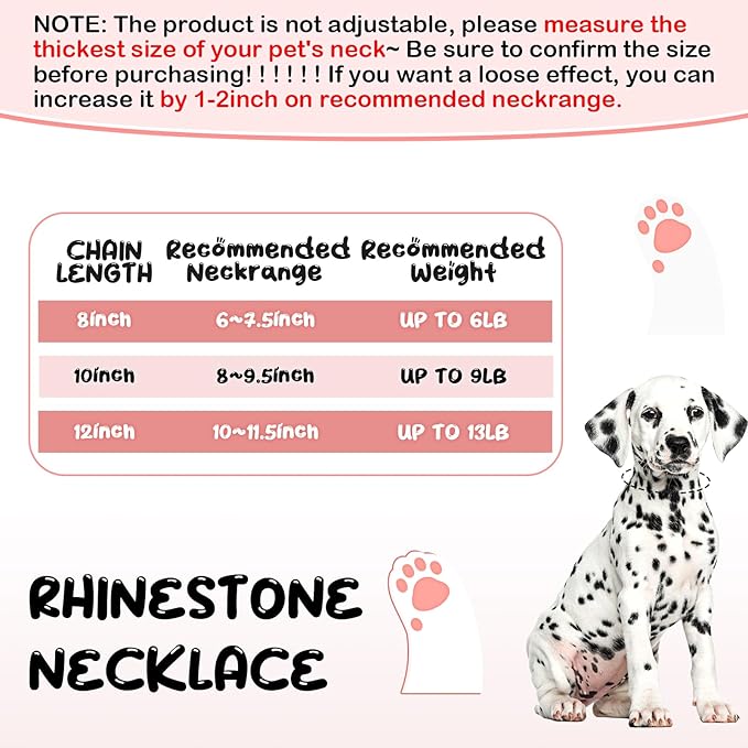 Hillban Dog Chain Gold-Plated Diamond Collar with Heart Rhinestones Jewelry Pet ID Tag Chain Bling Puppy Collar with Personalized Name Tag for Small Medium Large Dog Cat(Rose Gold,12 Inch)