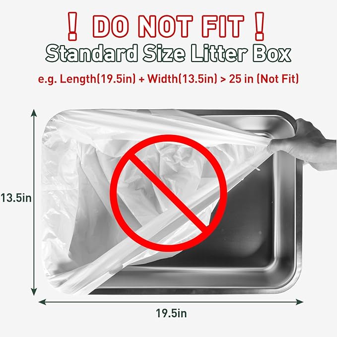 ANWA 40 Count Cat Litter Box Liners for Automatic Cat Litter Box and Litter Box Robot 4/5, Heavy-Duty, Extra Thick
