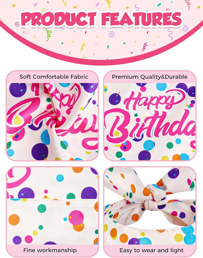Luxury Double-Layer Dog Birthday Bandana – Handmade, Silk-Soft Polyester for All Dog Sizes | Birthday & Party Outfit | Gift-Ready Pet Accessory(Happy Birthday, Large)