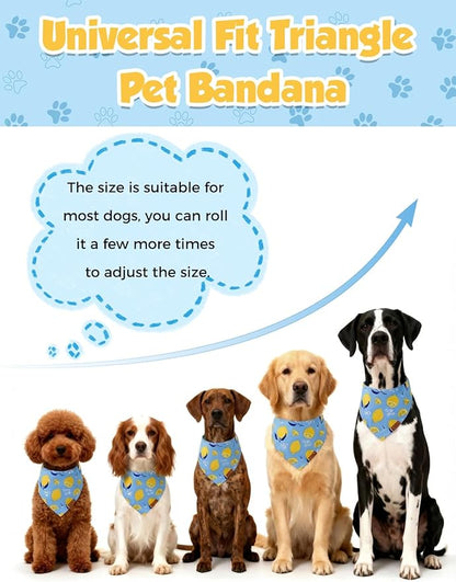 Luxury Double-Layer Dog Birthday Bandana – Handmade, Silk-Soft Polyester for All Dog Sizes | Birthday & Party Outfit | Gift-Ready Pet Accessory(Yellow, Small)