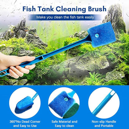 Haofy 5 in 1 Aquarium Fish Tool Cleaning Tools Kit Aquarium Gravel Cleaner Siphon Fish Tool Cleaner Water Changer for Terrarium Aquarium Scissors