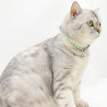 Breakaway Cat Collars with Bell, Set of 3, Durable & Safe Cute Kitten Collars Safety Adjustable Kitty Collar for Cat Puppy 7.5-11in (Plaid-2)