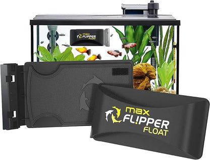 FLIPPER Max Magnetic Aquarium Cleaner – 2-in-1 Flip Scrubber and Scraper, Floating Design for Cleaning Hard-to-Reach Algae and Debris on Glass and Acrylic Tanks up to 3/4" (19mm)