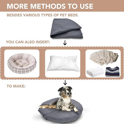 Dog Bed Cover Waterproof Replacement Machine Washable Covers for Dog Bed Heavy Duty Scratch Resistant Mattress Protector Pet Bed Round 20x20 Inch Cover Only
