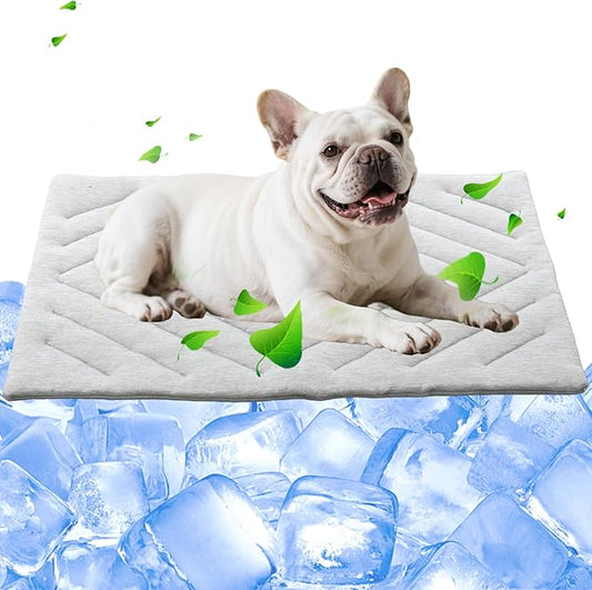Dog Cooling Mat Self Coolings Foldable Cooling Pad for Dog in Summer Coolings Mat for Dogs and Cats Machine Washable (Rectangle,Gray, Medium-36 L x 23" W)