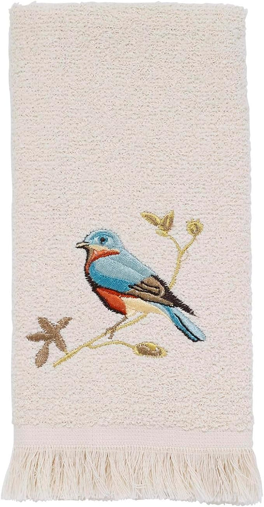 Avanti Linens - Fingertip Towel, Soft & Absorbent, Nature Isnpired Bathroom Decor (Gilded Birds Collection)