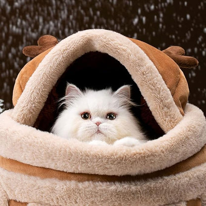 Pet Carrier Backpack Warm Travel Bag for Cat Dog Portable Small Animal Cage Outgoing Plush Bag Cat Winter Travel Bag