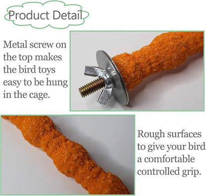kathson 10PCS Bird Perch Parrot Stand Cage Accessories Natural Wooden Stick Paw Grinding Rough-surfaced Chew Toy for Cockatiels,Cockatoo,Lorikeet,Conure,Parakeet (Random Color,6.29inch)