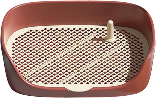 Dog Tray with Wall for Cats and Dogs, Elevated Pet Feeding Station, Wall-Mounted Pet Bowl Tray with Barrier, Multi-Level Pet Food Dispenser for Clean Feeding- Red L