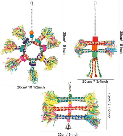 LifeIdeas 5PCS Bird Toys - Foraging, Shredding & Hanging Toys for Small to Medium Parrots, Conures, Cockatiels, Budgies, Lovebirds & Parrotlets - Bird Cage Accessories