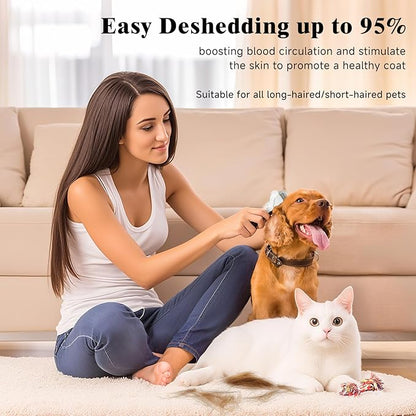 Undercoat Shedding Brush for Dogs & Cats – Professional Deshedding & Dematting Tool – Grooming Comb for Long Hair, German Shepherds & All Pets