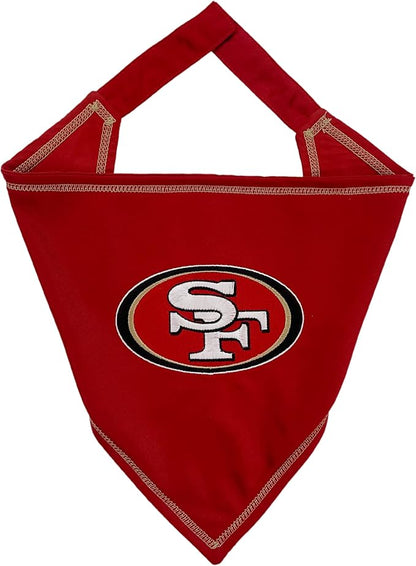 Pets First NFL SAN Francisco 49ERS TIE Bandana, Small/Medium. Dog Bandana Scarf Bib for Pet Cat Dog. The Ultimate Game-Day, Party Bandana (SAN-3550-S-M)