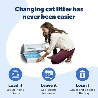 PetSafe ScoopFree Disposable Crystal Cat Litter Tray - Easy Cleaning Box - Refill Tray for Automatic Litter Box - Fragrance Free - 4.3 lb Bags - 6 Pack