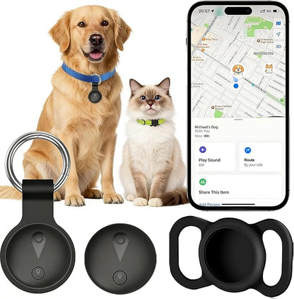 GPS Tracker for Dogs, Smart Collar with Real-Time Location - Pet Location Tracker with Holder, No Monthly Fee/No SIM Card, Works with iOS Find My, Ultra-Slim, IP68 Waterproof, 12-Month Working Time