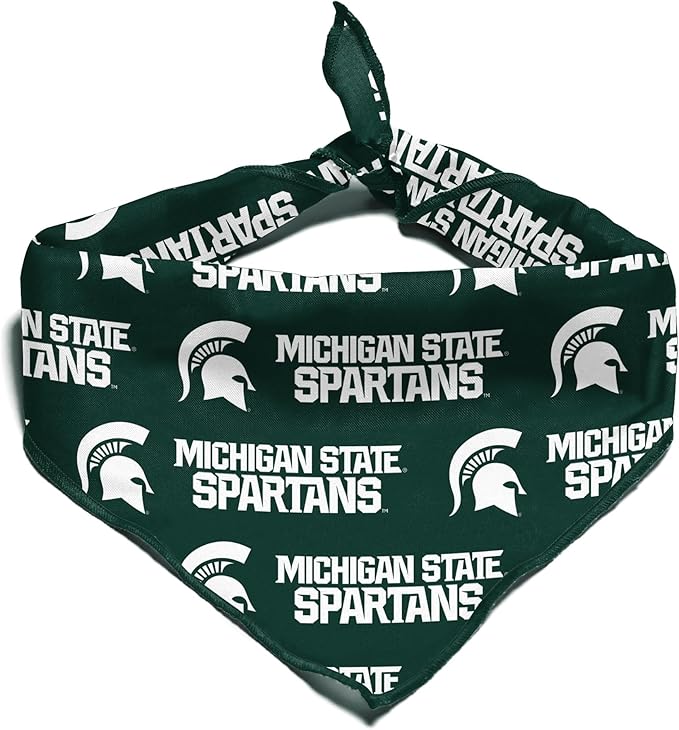 Michigan State Spartans Officially Licensed Bandana for Dogs and Cats | Fits Pets Great Gift Idea | Easy-to-Tie (Large, 28")