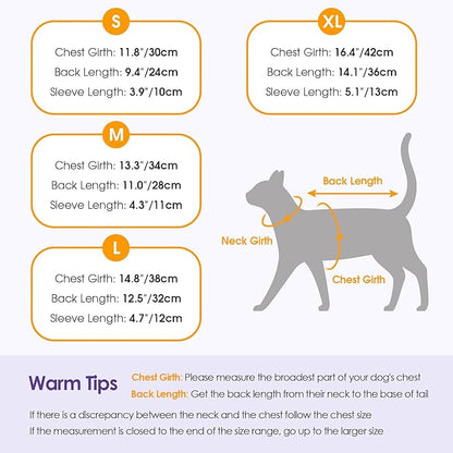 SUNFURA Hair Sticky Cat Clothes, Cat Sweater for Cats Only, 4-Legged Fleece Sweaters Kitten Pajamas Reduce Shedding Fur, Warm Pullover Shirts for Cats, Red S