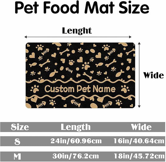 Personalized Dog Cat Mat with Name Photo Custom Placemat Feeding Mats for Food and Water Customized Non-Slip Waterproof Doormat for Bowls Outdoor Indoor Floors Customized Mat Gifts for Pet Owner