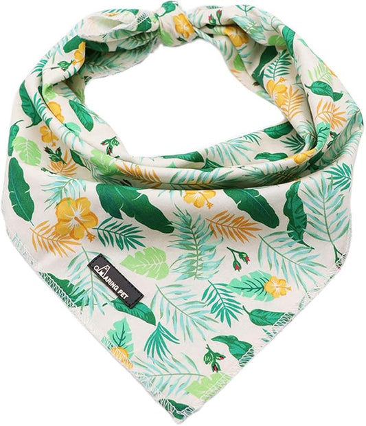 ARING PET Summer Dog Bandanas, Autumn Leaf Floral Kerchief Triangle Bibs Scarf for Puppy Small Medium Large Boy Girl Dogs Cats-S