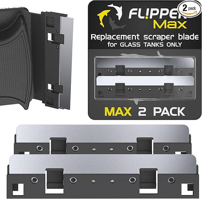 Flipper Max Aquarium Algae Remover for Fish Tank Cleaner Replacement Blades, Pack of 2 - Glass Scraper Blades for Cleaning Kits - Water Cleaning Accessory
