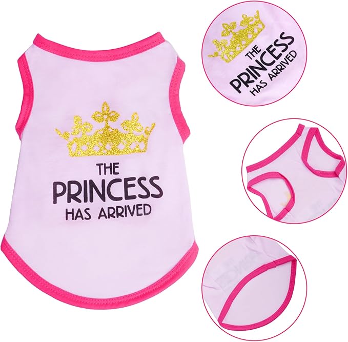4 Pack Dog Shirts Summer Printed Puppy Clothes Cute Sleeveless Pet T Shirts Dog Clothes for Small Medium Dogs Cats Girl(L)