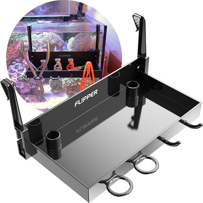 Flipper Tank Buddy - Fish Tank Accessories Organizer, Aquarium Accessories for Fish Tank, Aquarium Supplies, Saltwater Aquarium Accessories, Aquarium Cleaning Tools Storage Rack